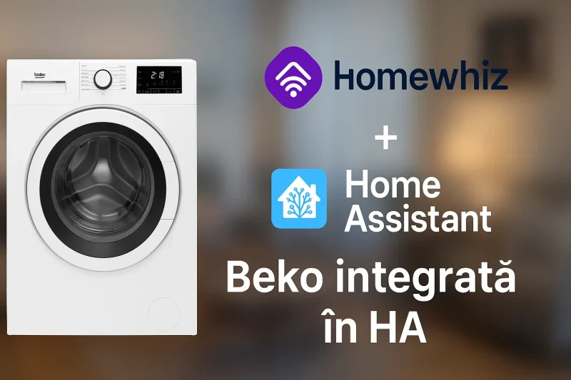 Mașina de spălat Beko integrată în HA prin Homewhiz